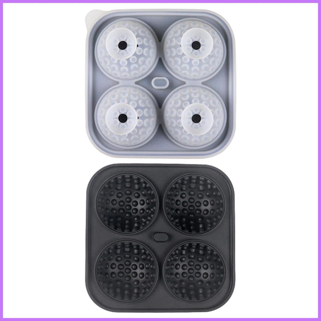 ถาดซิลิโคนอาหาร-เกรดซิลิโคนวิสกี้ Ice Maker Golf Ball Shape ถาด 4 ช่องสําหรับตู้แช่แข็ง Novelty bunv