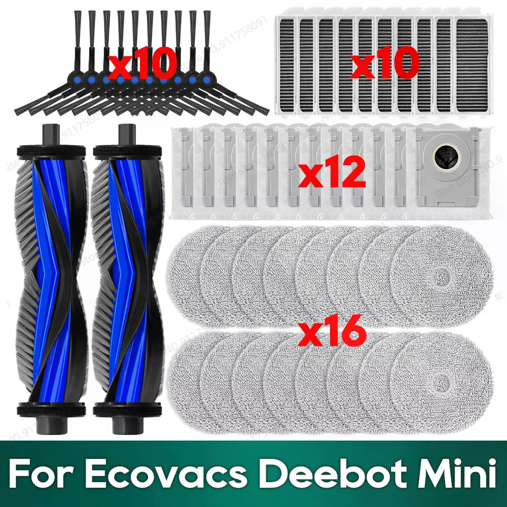 เข้ากันได้กับ Ecovacs Deebot Mini อุปกรณ์เสริมแปรงหลัก Hepa Filter ถุงเก็บฝุ่น Mop ผ้าอะไหล่