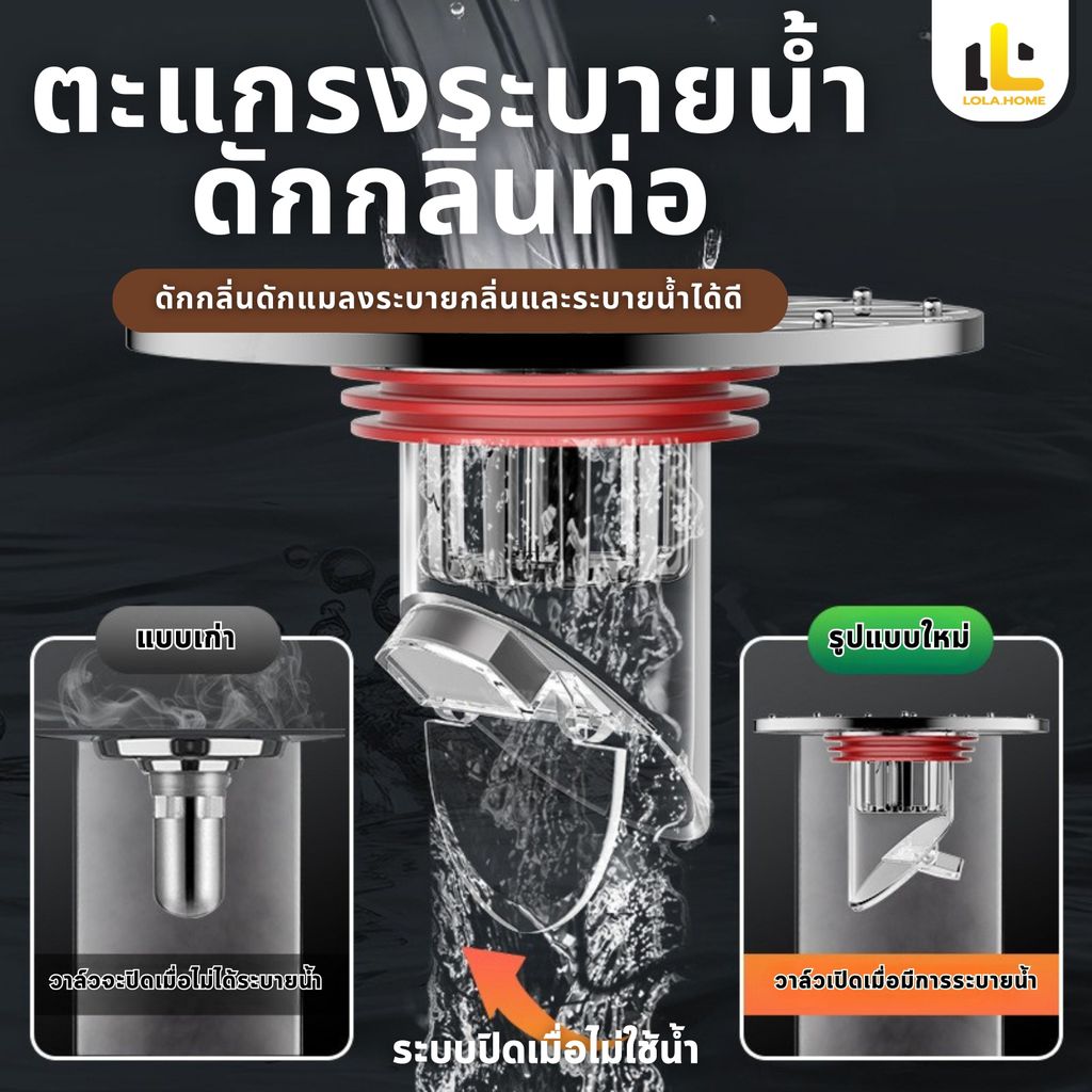 ท่อระบายน้ำพื้นห้องน้ำกันกลิ่น 2 in 1 ฝาครอบท่อระบายน้ํา ระบายน้ํา ป้องกันแมลง แบบทางเดียว ถอดออกได้ สําหรับห้องน้ํา