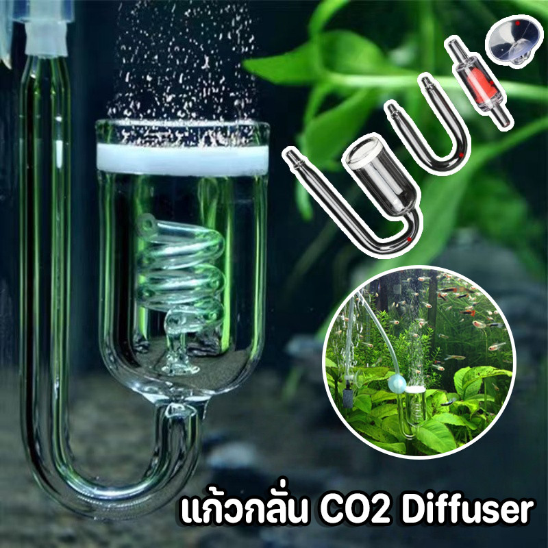  แก้วกลั่น CO2 Diffuser แบบแก้วเกลียว 3 ชั้น หัวกระจายคาร์บอน เกลียวกลั่น อะคริลิค งานแก้ว ตู้ไม้น้ำ ปลา
