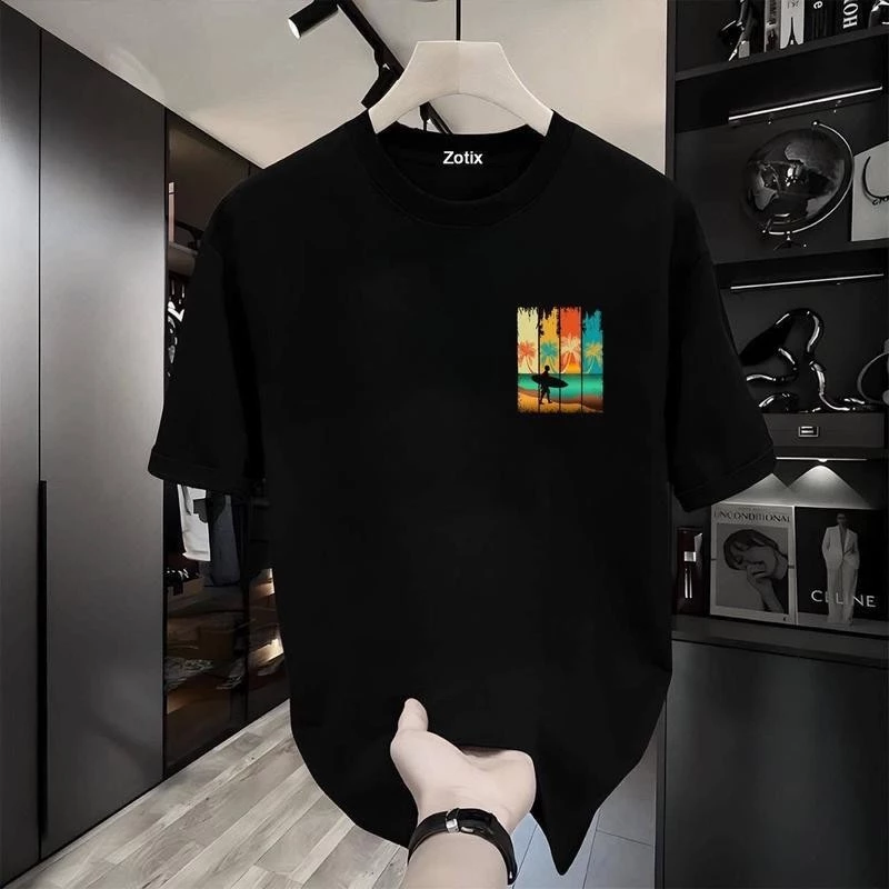เสื้อยืดแขนสั้นคอกลม ลายดอกไม้ SURFF ผ้าคอตตอน ใส่ได้ทั้งชายหญิง thumbnail 5