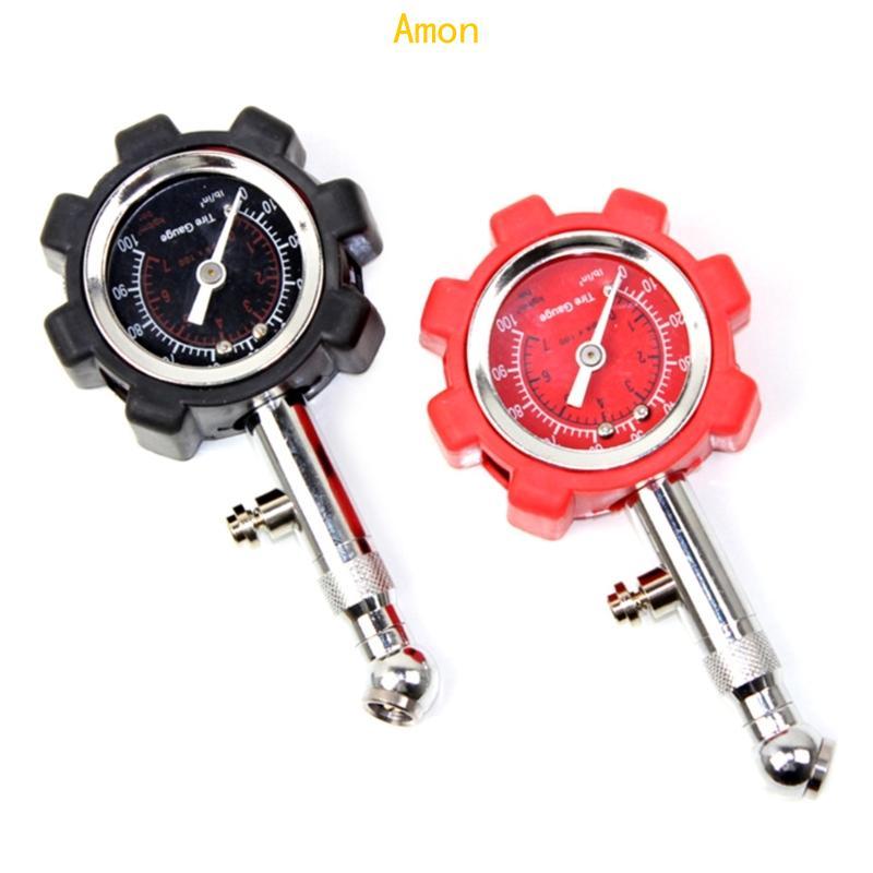 Amon Dial Tyre Gauge เครื่องวัดความดันลมยางสีดํา 100psi สําหรับความดันอากาศรถยนต์ที่แม่นยํา Tyre Gau