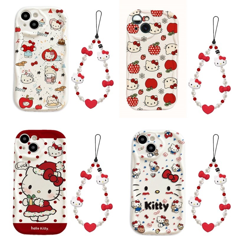 Hello Kitty พร้อมสร้อยข้อมือเคสโทรศัพท์สําหรับ VOVO V60 Lite V50 V40 Lite V30 V3E V29 V29E V27 V27E 