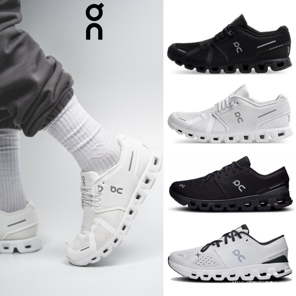 (ของแท้) รองเท้าผ้าใบ On Cloud 5 Black White On Cloud X4 สําหรับผู้ชายและผู้หญิงแนะนําของแท้