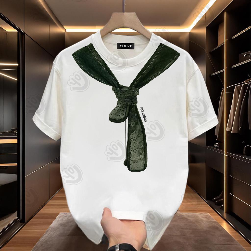 🌷Su.Tee🌷 สื้อยืด oversize เสื้อแฟชั่น เกาหลี โคตรนุ่ม ผ้าคอตตอน ลาย 'ADS Scarf'สินค้าใหม่ 2025