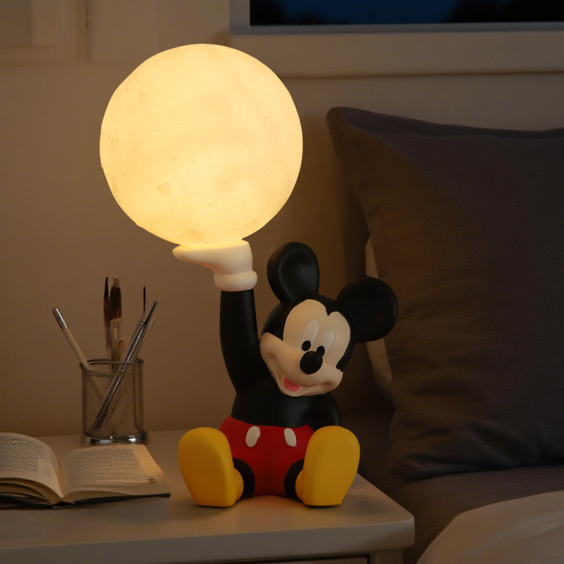 โคมไฟตั้งโต๊ะการ์ตูน Mickey ไฟกลางคืนขนาดเล็ก ห้องนอนเด็ก บรรยากาศอบอุ่น