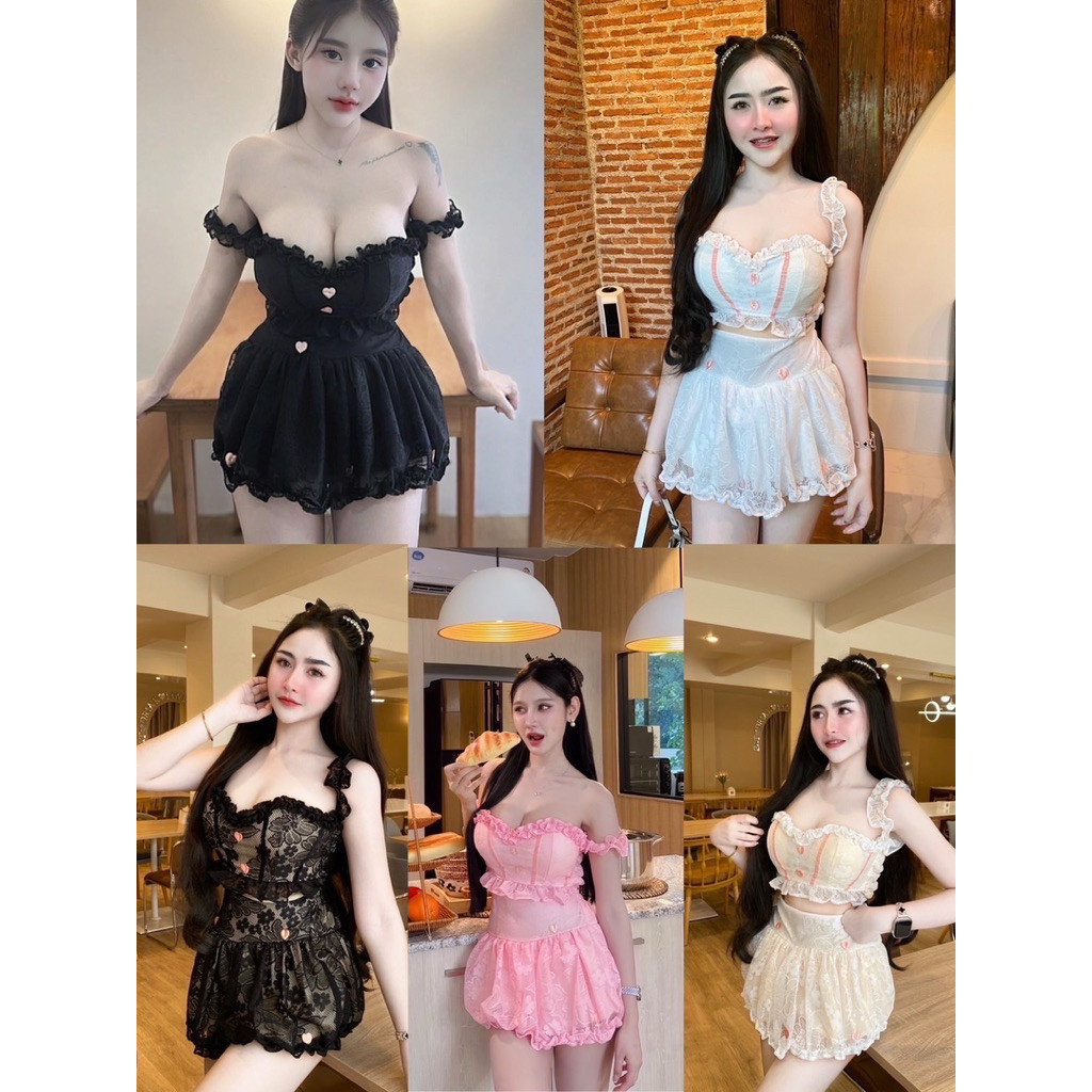 #by2a 💕❤️ꫛꫀꪝ  c o ll e c t i o n ✨💕 ลุคนี่  สวยไม่ไหวแล้ววว ผ้าลูกไม้ นำเข้า  คอลใหม่สไตล์สาวโคเรียบ