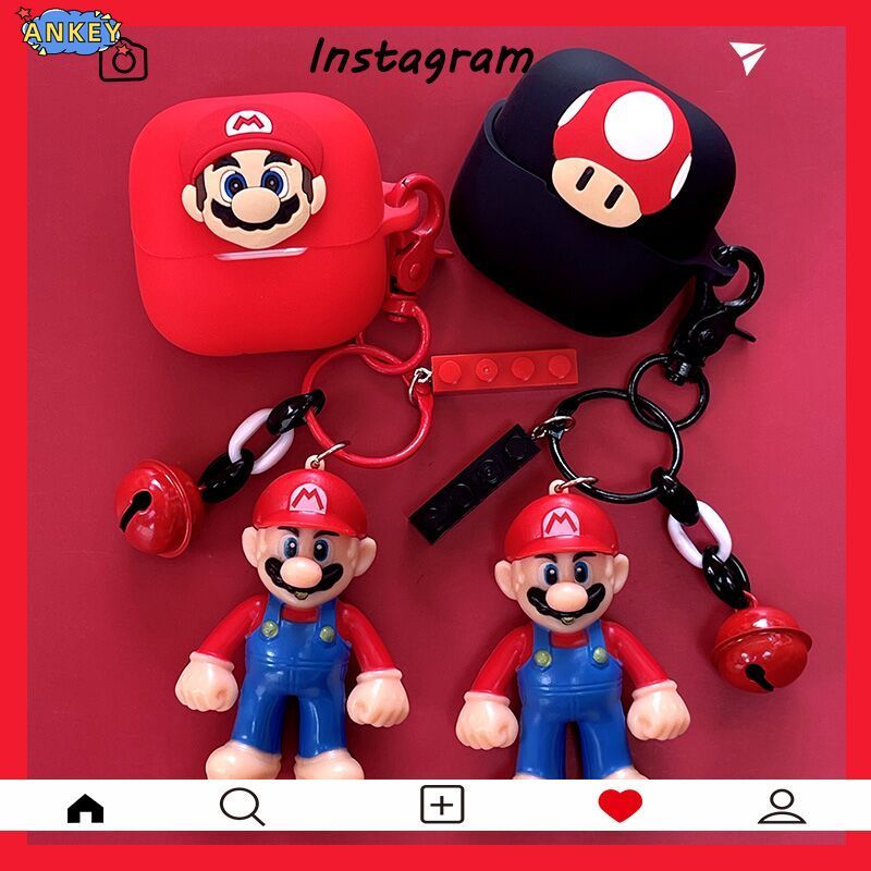 Case for Baseus Bass BS1 NC Protective silicone Cute Mario Cartoon Covers Baseus Bass BS1 Bluetooth 