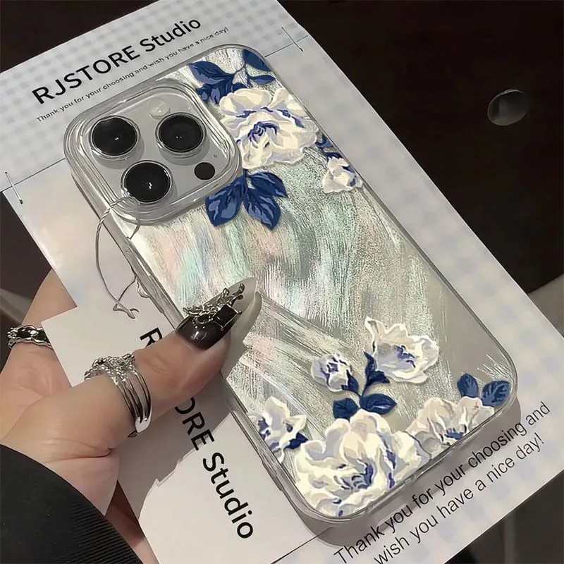 จัสมินสีฟ้าและสีขาว TPU Redmi & Realme & infinix redmi a3 12 13 14c redmi note 11 12 13 4g/5g pro po