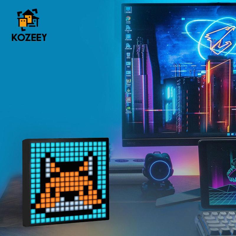 KOZEEY โปรแกรม Pixel Art จอแสดงผล LED เดสก์ท็อปภาพเคลื่อนไหวกรอบ Pixel Animation นาฬิกา Wall Desk Mo