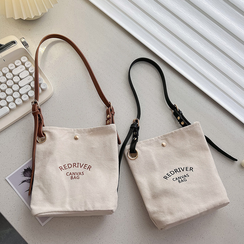 New Preppy Style Shoulder Bag Korean Style Ins Children Casual Canvas Bag Cute Girl Crossbody Access