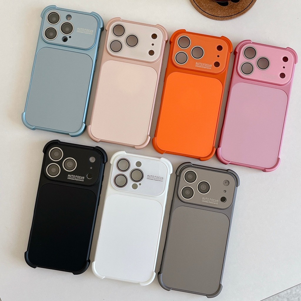 สําหรับiPhone 17 Air 16 Pro Max 15 14 All-Matchธุรกิจแฟชั่นสี่มุมกันกระแทกสีทึบคู่Soft TPUเคสโทรศัพท์Anti-scratch Dirtทนฝาครอบป้องกันShell