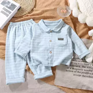 Fashion4 ชุดนอนลายสก็อต พร้อมเสื้อกันหนาวฟลีซ สำหรับเด็กชายและเด็กหญิง วัสดุเนื้อนุ่ม สวมใส่สบาย เหมาะสำหรับอากาศเย็น