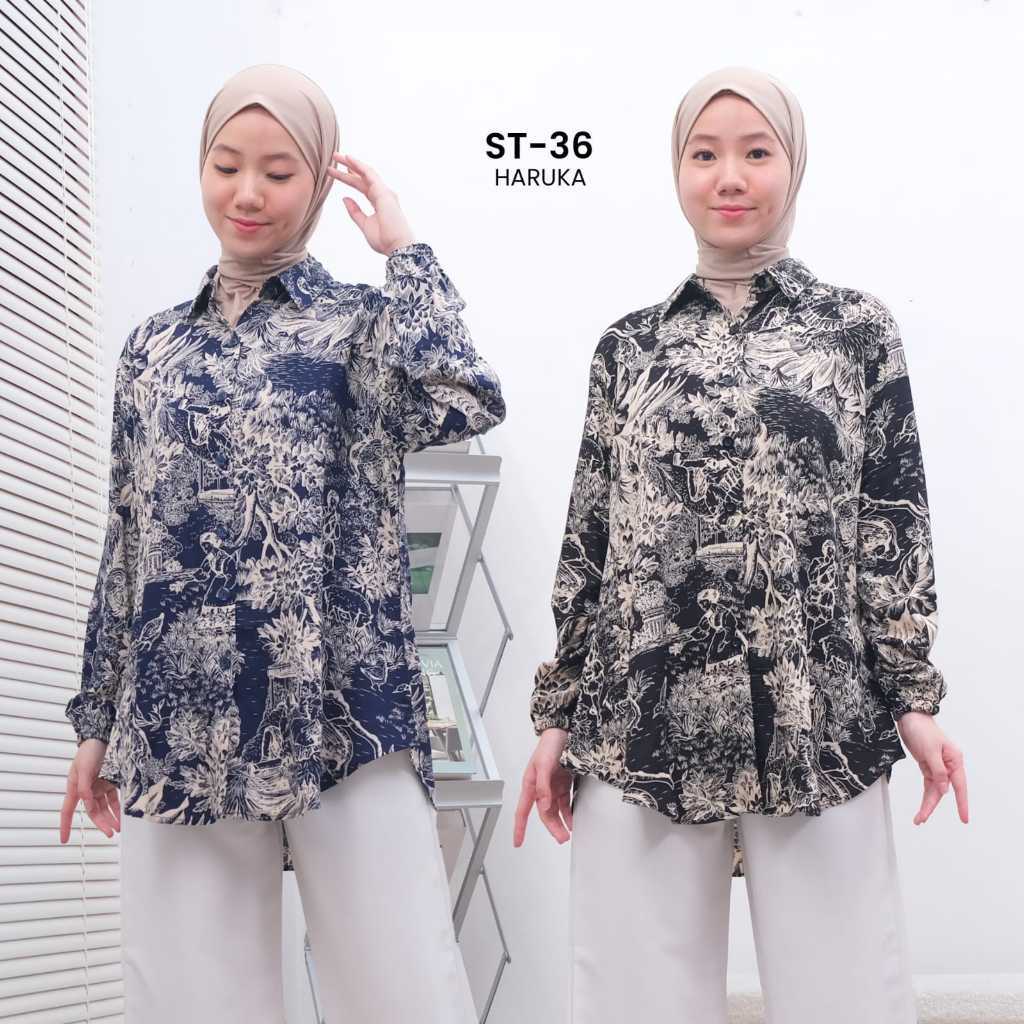 Haruka Premium Rayon SemiTunic Trend ST-36C LD120 LD110 Allsize เสื้อแขนยาวผู้หญิง