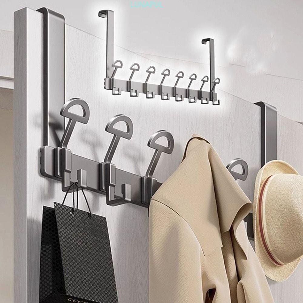 LUNAPUL Over-the-Door Hooks,Drill-Free 6/7 Hooks Wall-Mounted Coat Racks,Multi-functional Heavy Duty