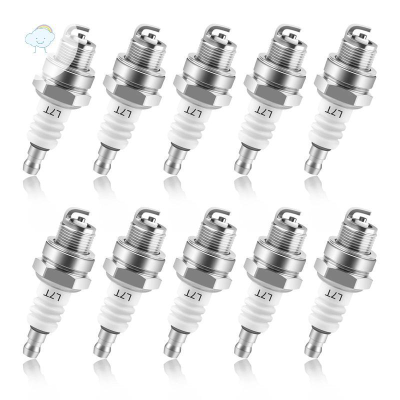 TWOE 10 ชิ้น L7T Spark Plug สําหรับ Briggs Stratton เครื่องยนต์มอเตอร์ Trimmer เครื่องตัดหญ้า Chains