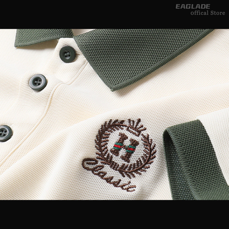 EAGLADE เสื้อยืดโปโลผู้ชาย คอปก สีกรมท่า ใส่สบายและระบายอากาศได้ดี - รูปที่ 7