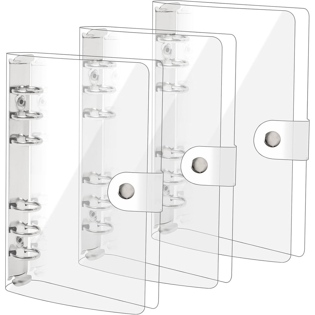3 แพ็ค A6 โปร่งใส PVC นุ่ม 6 แหวน Binder ฝาครอบ Clear Binder โน้ตบุ๊ค A6 Binder สําหรับเติมโน้ตบุ๊ค,
