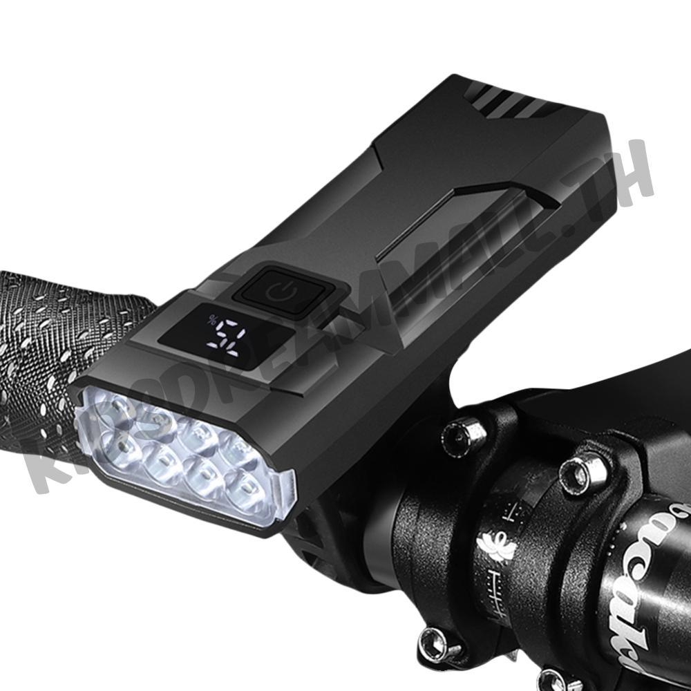 ไฟหน้าจักรยาน LED 8 ดวง ชาร์จ USB สว่างมาก