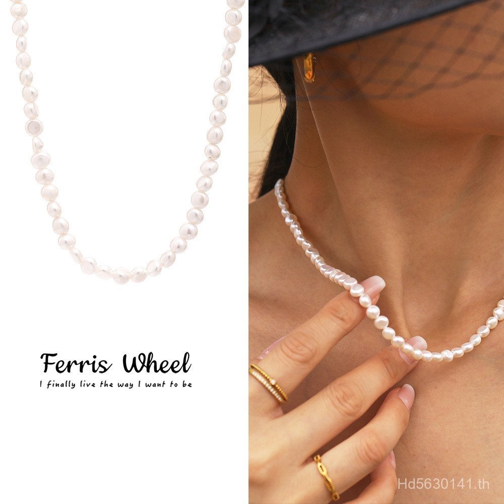 ฝรั่งเศสหญิงฟุ่มเฟือยมุกธรรมชาติแสงหรูหราชิงช้าสวรรค์ทุกการแข่งขันโซ่กระดูกไหปลาร้าแฟชั่นน้ําจืดที่เ