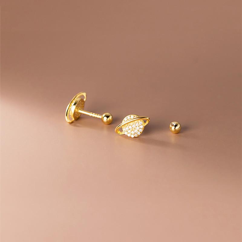 Saturn Earrings ต่างหูเงินแท้ S925 [MERCELO] - รูปที่ 4