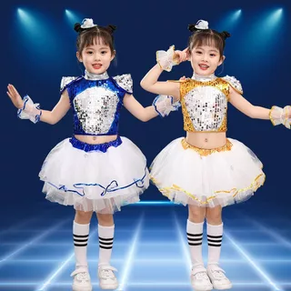 ชุดเชียร์ลีดเดอร์สำหรับเด็กชายและหญิง เครื่องแต่งกายเต้นรำสมัยใหม่