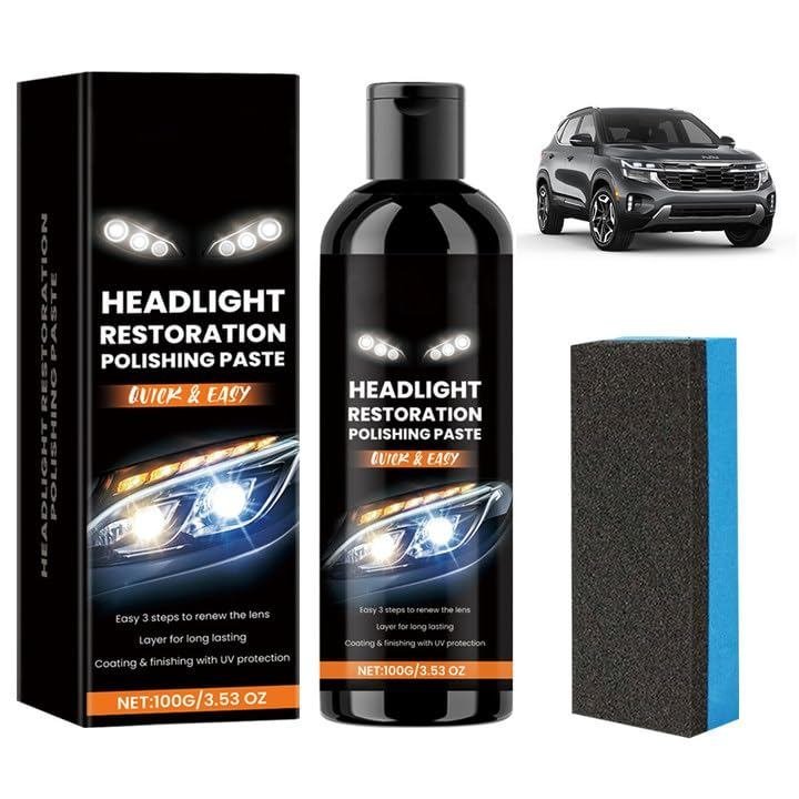 Headlight Stain Remover Polishing Paste, 2025 New Professional Car Headlight Restoration Kit, Headli