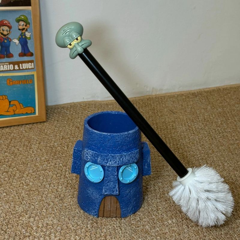 [JJ HOME] Octopus Brothers HOME รูปปั้นแปรงห้องน้ําห้องน้ําสร้างสรรค์แปรงทําความสะอาดมุมตายการ์ตูนตก