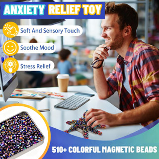 สีลูกแม่เหล็ก 510 ชิ้นแม่เหล็กอ่อนลูกปัด Ferrite Putty Fidge…