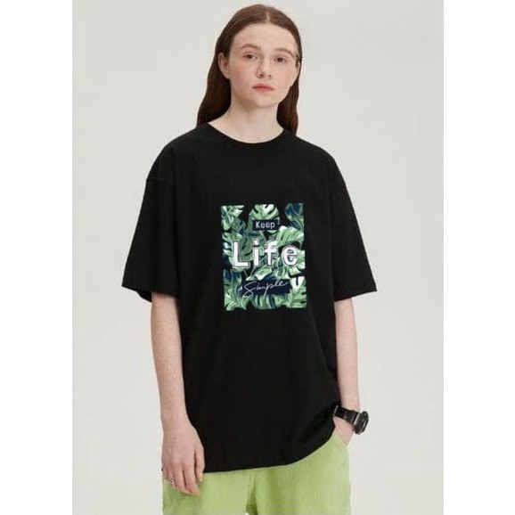 220G 100% CottonSI Cotton T-Shirt LIFE SIMPLE FOREST SHORT SLEEVE RETRO SPORT STREETWEAR สําหรับผู้ห