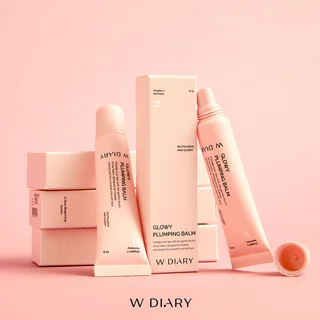W diary Glowy Plumping Balm 10g ดับบลิว ไดอารี่ ลิปบาล์มบำรุงริมฝีปาก.
