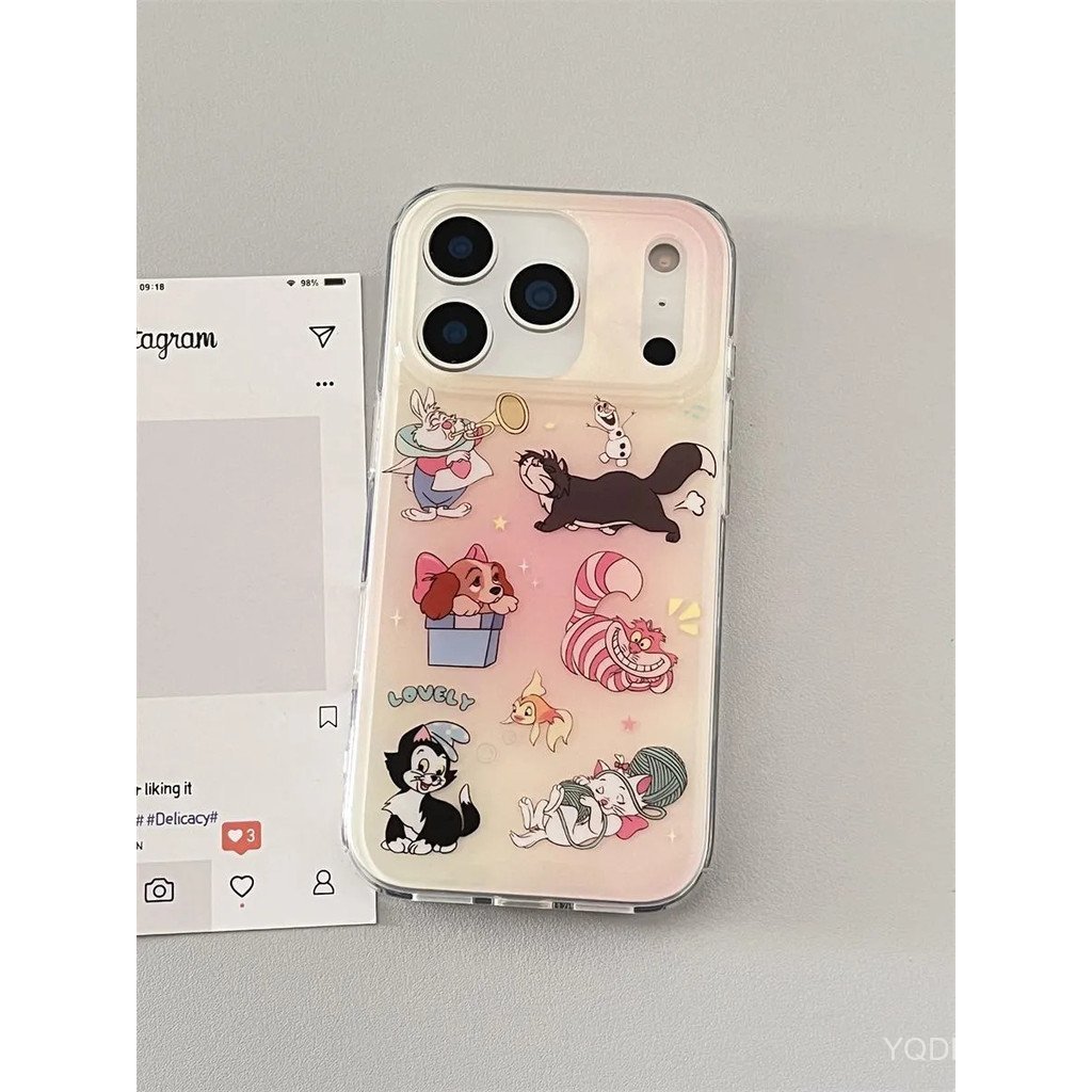 เคสโทรศัพท์เหมาะสําหรับiPhone 7 8 X XS XR XSMAX 11 12 13 14 15 16 17 Pro max Plus Airเต็มหน้าจอแมวกร