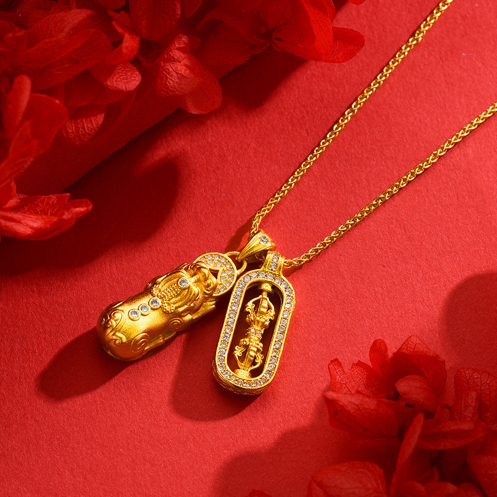 สร้อยคอจี้ Pixiu Vajra – โซ่คอปกผู้หญิงหรูหราเคลือบทอง X3IS