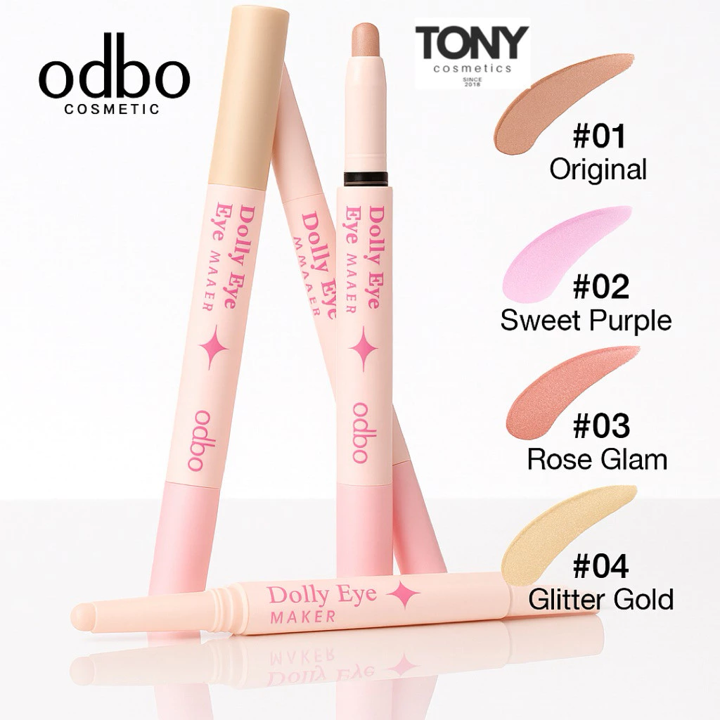 ODBO Dolly Eye Maker โอดีบีโอ ดอลลี่ อายเมคเกอร์ ปากกาวาดดอลลี่อาย ชิมเมอร์ ตากลมโต เขียนง่าย สีสวย ละมุน OD2036