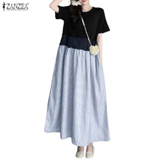 ZANZEA ชุดเดรสคอ-round อารมณ์เกาหลี ของผู้หญิง