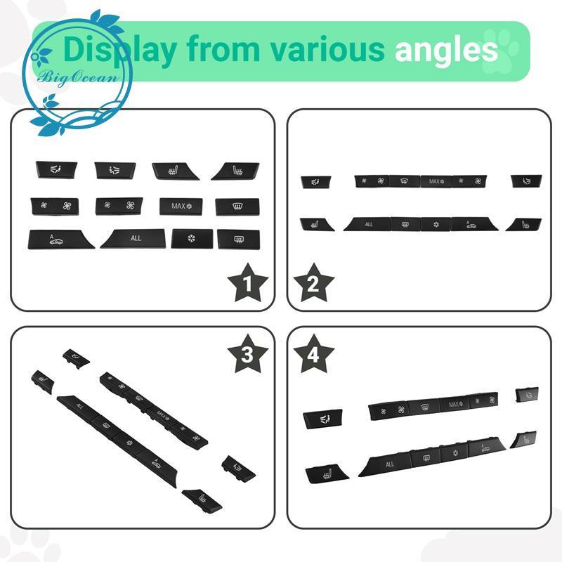 12 ชิ้นปุ่ม Key Caps A/C เครื่องทําความร้อนชุดสวิทช์สําหรับ F07 GT/F10/F11 F01/F02 .xinyihing03th