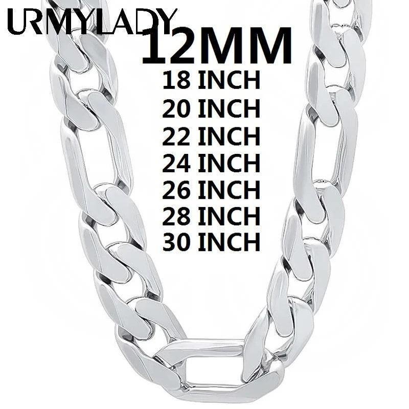 สร้อยคอมันubo ขนาด12มม. แบบคิวบ่า ความยาว18-30นิ้ว พร้อมCharm คุณภาพสูง เครื่องประดับแฟชั่นสำหรับงาน