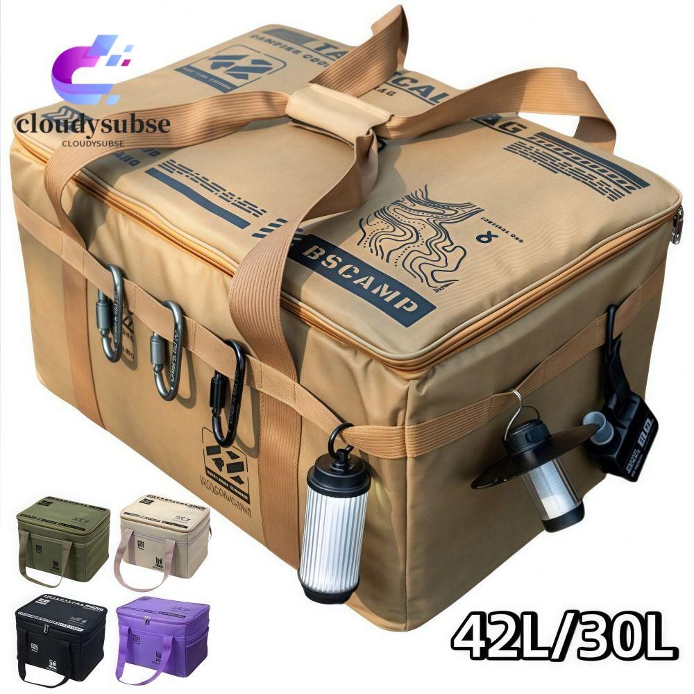 คลาวด์ กระเป๋าเก็บตั้งแคมป์,พับความจุขนาดใหญ่ถุงเก็บปิกนิก,มืออาชีพ600งผ้ากันน้ํา42ล/30ลกระเป๋าถือในทางปฏิบัติกลางแจ