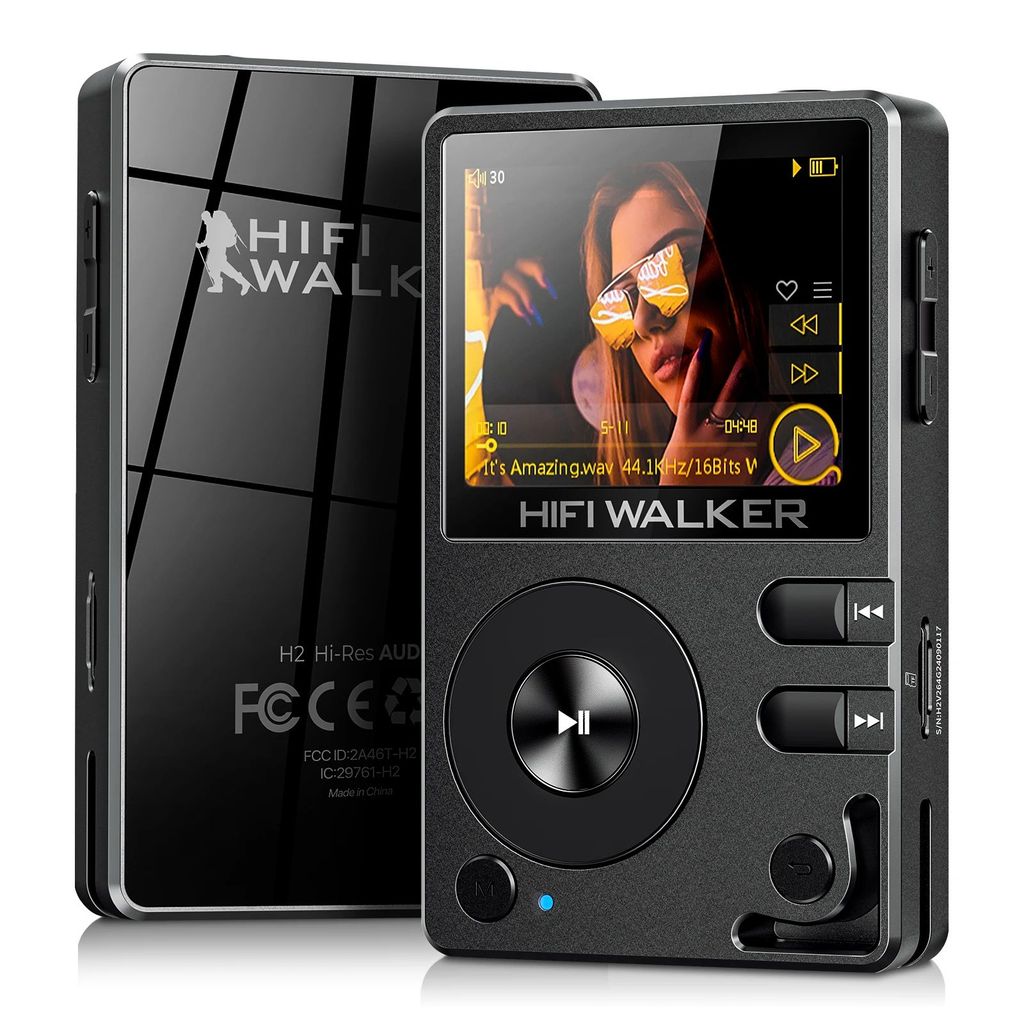 HIFI WALKER H2 เครื่องเล่นเพลง MP3 ความละเอียดสูงบลูทูธแบบพกพา 128GB คุณภาพเสียงสูง DAC FLAC APE Typ