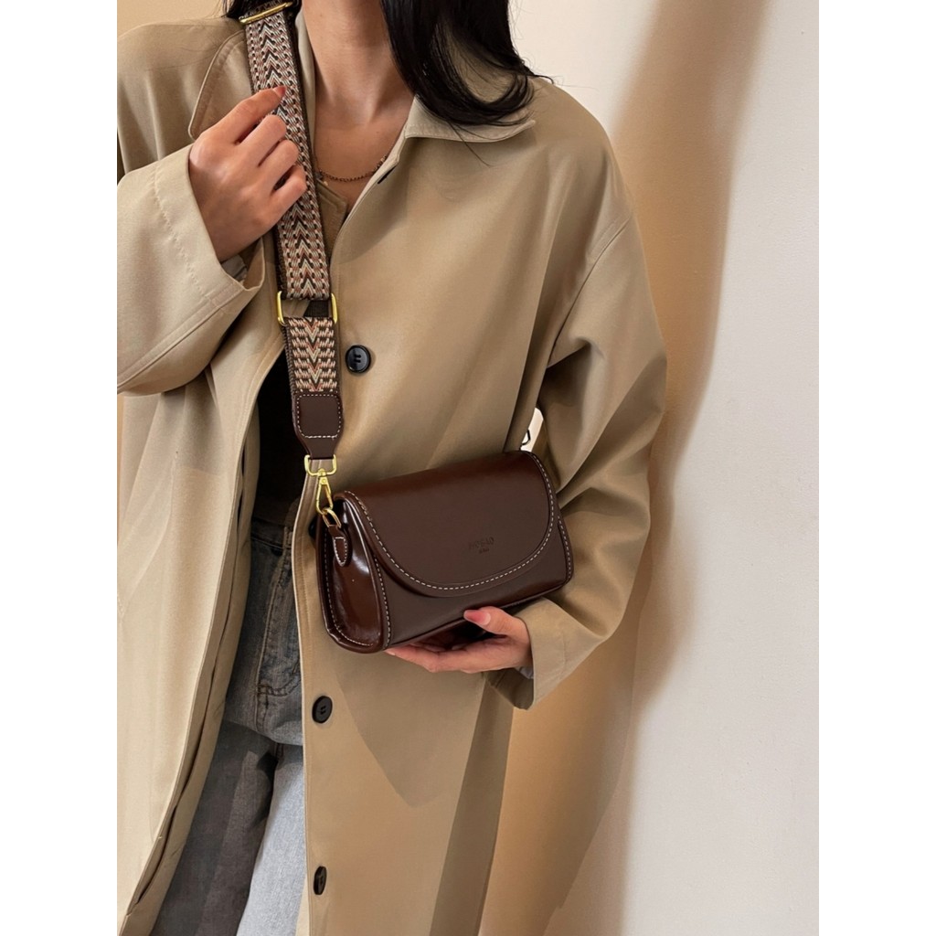 Retro Texture Small Square Bag Simple All-Match Shoulder Bag Cross-Border Soft Leather Cross-Body Bag