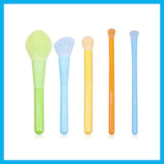 NEE CARA Brush Set 5pcs #N356 นีคาร่า เซทแปรงแต่งหน้าสายรุ้ง 5 ชิ้น สีสันสดใส.
