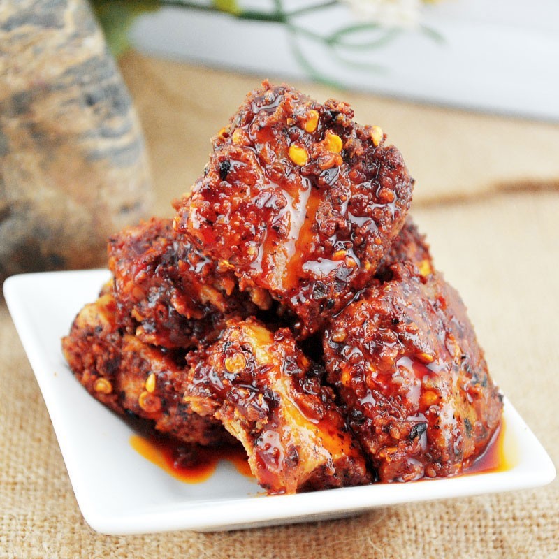 Chongqing Specialty Rush Water Tofu Milk 210g ขายส่งเผ็ดStinky Tofu Red Square Mold Tofu Commercial 
