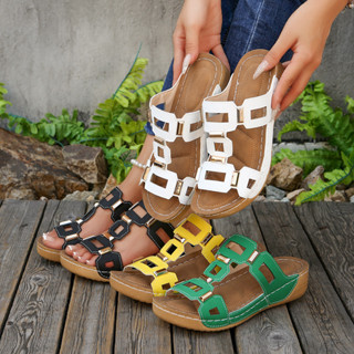 รองเท้าแตะผู้หญิงขนาดใหญ่ ปี 2025 สไตล์โมเดิร์น สีทึบ ดีไซน์…