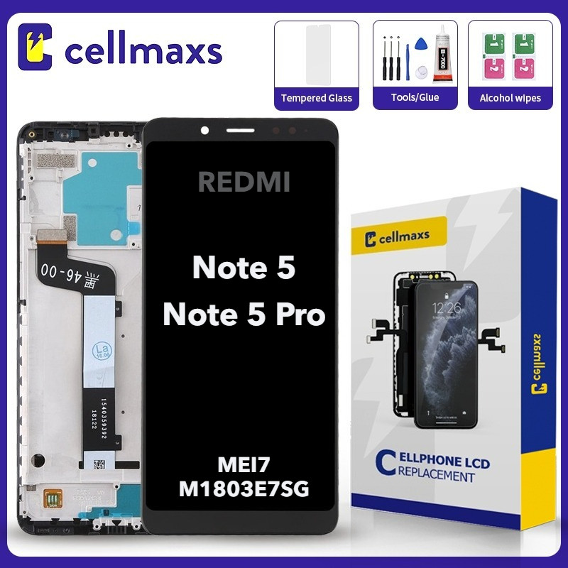 สําหรับ XIAOMI REDMI หมายเหตุ 5 Pro MEI7 MEI7S M1803E7SG M1803E7SH LCD หน้าจอสัมผัสเปลี่ยนกรอบ