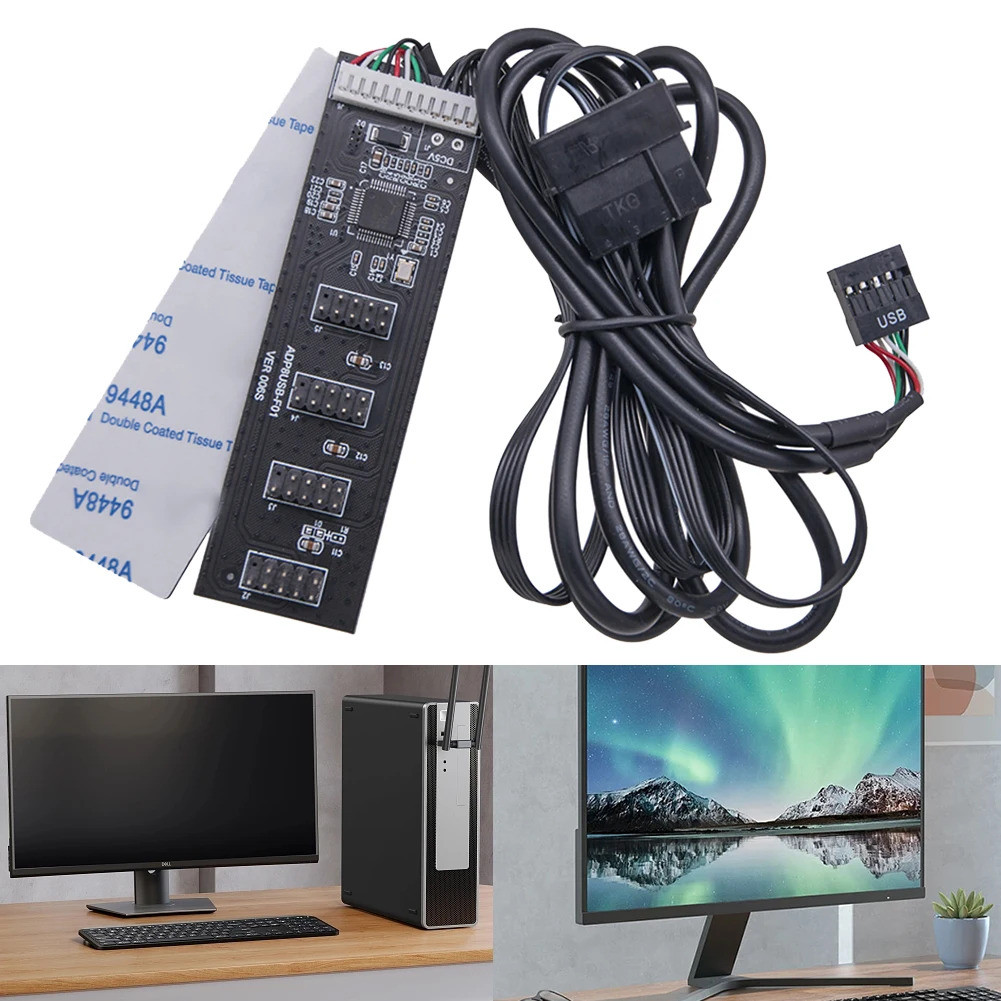 9pin Header Usb 1 ถึง 4 Male Extension Hub Splitter Adapter Converter 9pin Usb Header Splitter 9 Pin