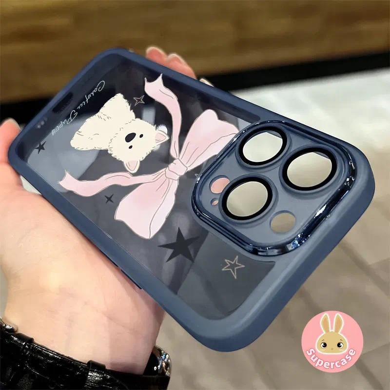 โบว์น่ารักสุนัขเคสโทรศัพท์เลนส์สําหรับVivo T4 Ultra T4X T3X T3 Lite T2 T2X T1 S1 Pro Snapdragon 778G