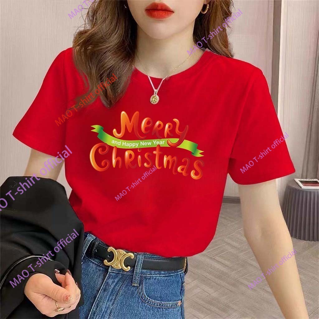 COD✅  เสื้อยืด คริสต์มาส Merry Christmas T-shirt ต้นคริสต์มาส พิมพ์ลาย  เสื้อครอบครัวคริสต์มาส เสื้อผ้าแฟชั่นผู้หญิง11 - รูปที่ 6