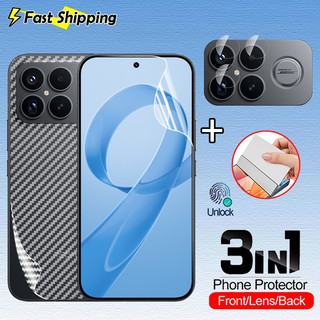 3in1 สําหรับ Xiaomi Poco F8 Pro Ultra PocoF8 F8Pro F8Ultra 5G ป้องกันหน้าจอ Hydrogel ด้านหน้าลายนิ้วมือนุ่มปลดล็อคโปร่งใส HD ครอบคลุมกลับป้องกันฟิล์ม
