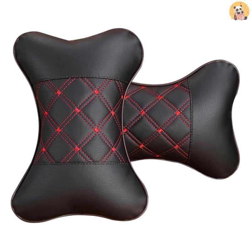 [CO] 2 ชิ้น Pu รถที่นั่งคอหมอน Breathable Auto Head Neck Rest เบาะคอสนับสนุนปากมดลูก Headrest นุ่มหม