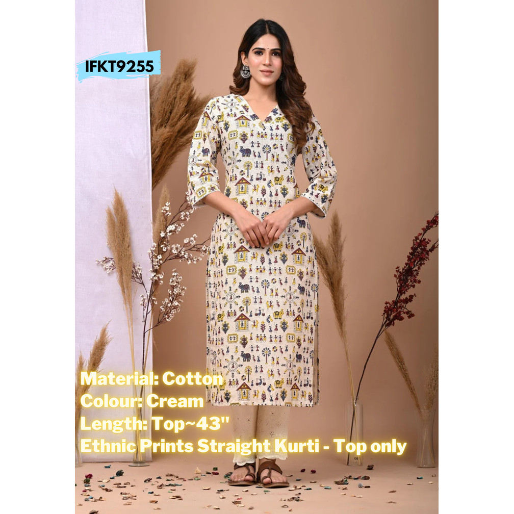 DEBAYU Cotton Straight Kurti for Women Size S Top only [TP]